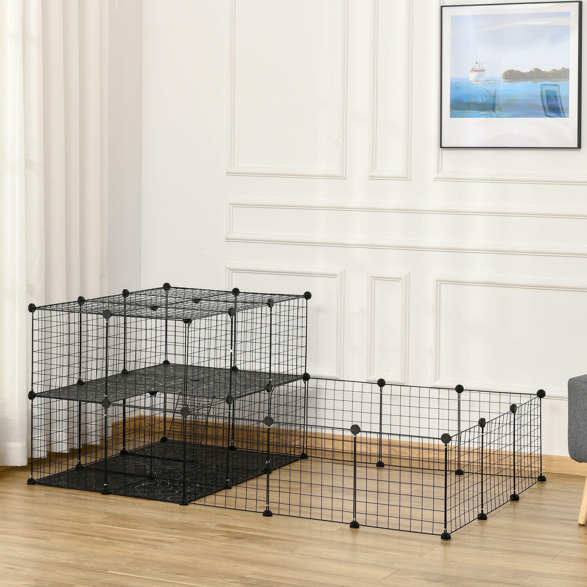 PawHut Pet Playpen with Door for Guinea Pigs and Chinchillas
