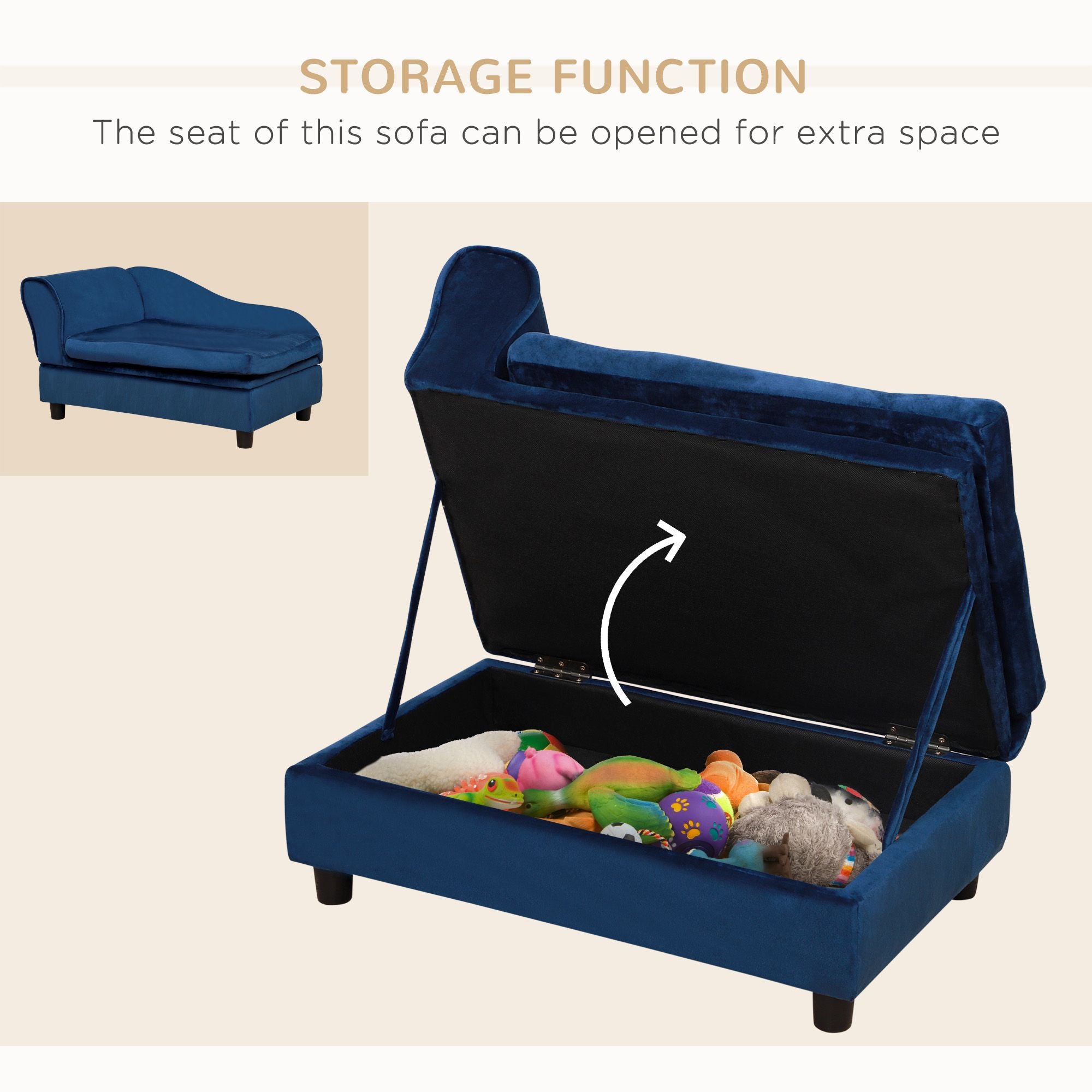 Cozy Pet Sofa Bed with Hidden Storage – Perfect for Small Dogs & Cats
