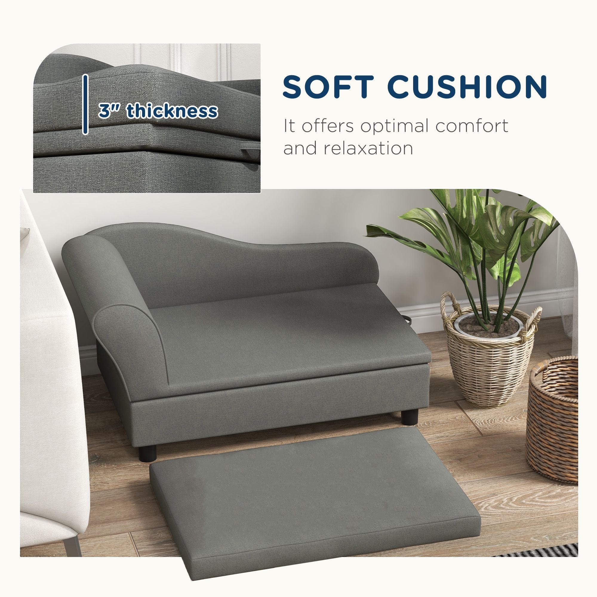Cozy Tufted Pet Sofa with Storage for Small Dogs