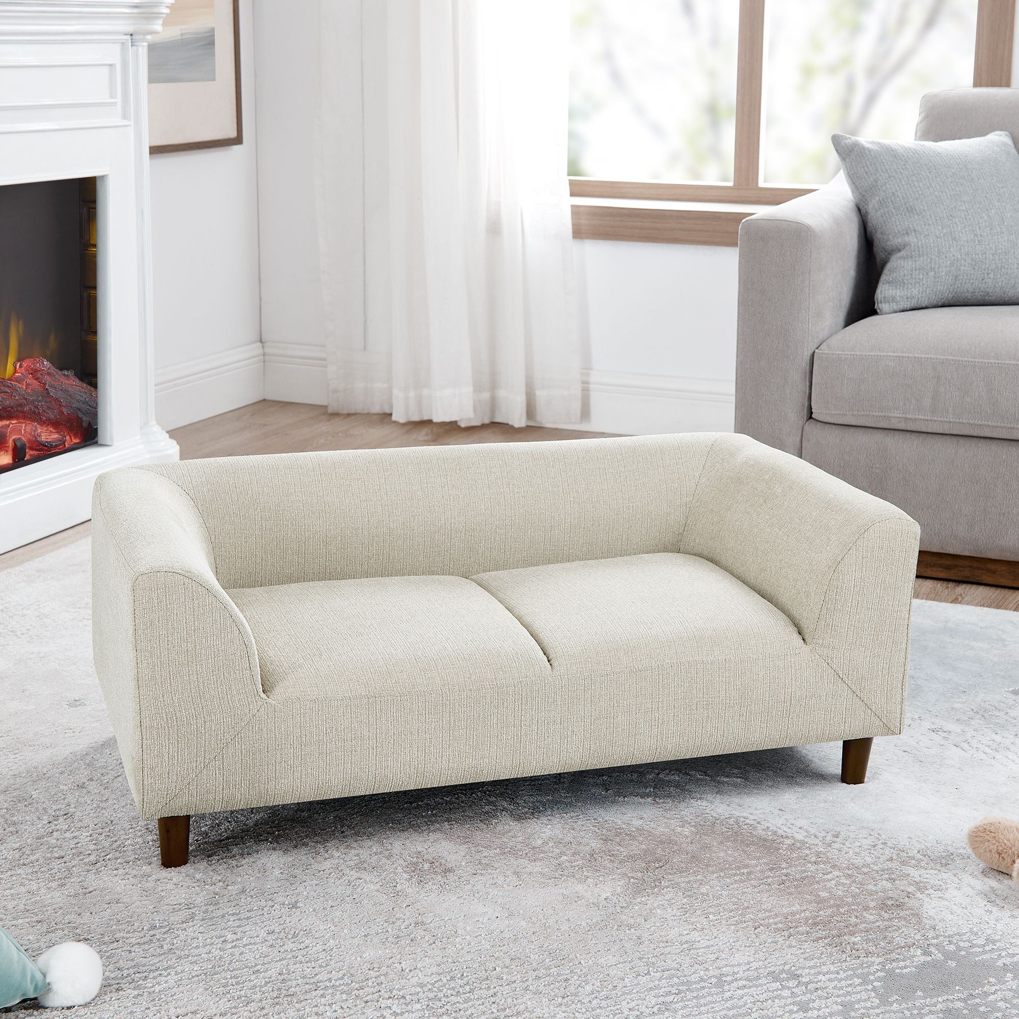 Give Your Pup the Perfect Spot to Lounge – Modern Pet Sofa with Backrest & Armrests