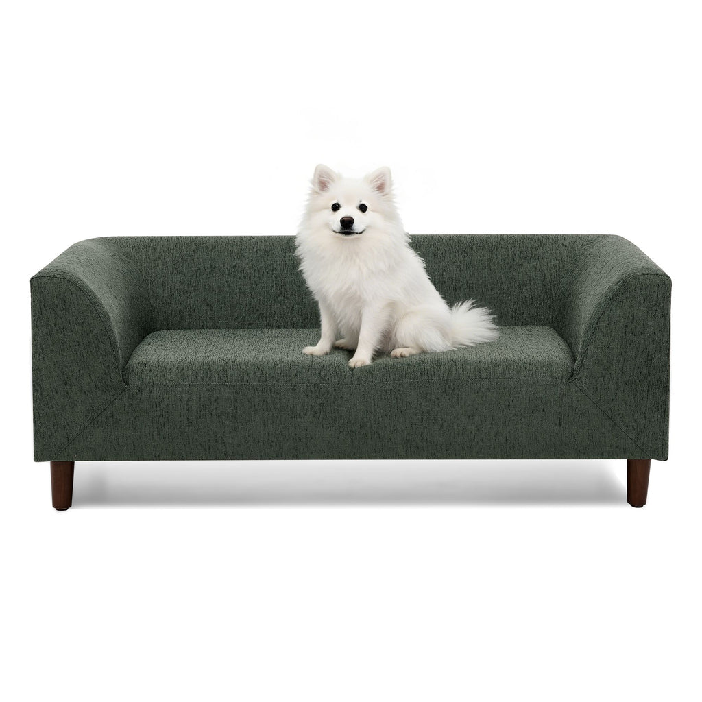 Give Your Pup Their Own Cozy Olive Green Sofa with Backrest & Armrests