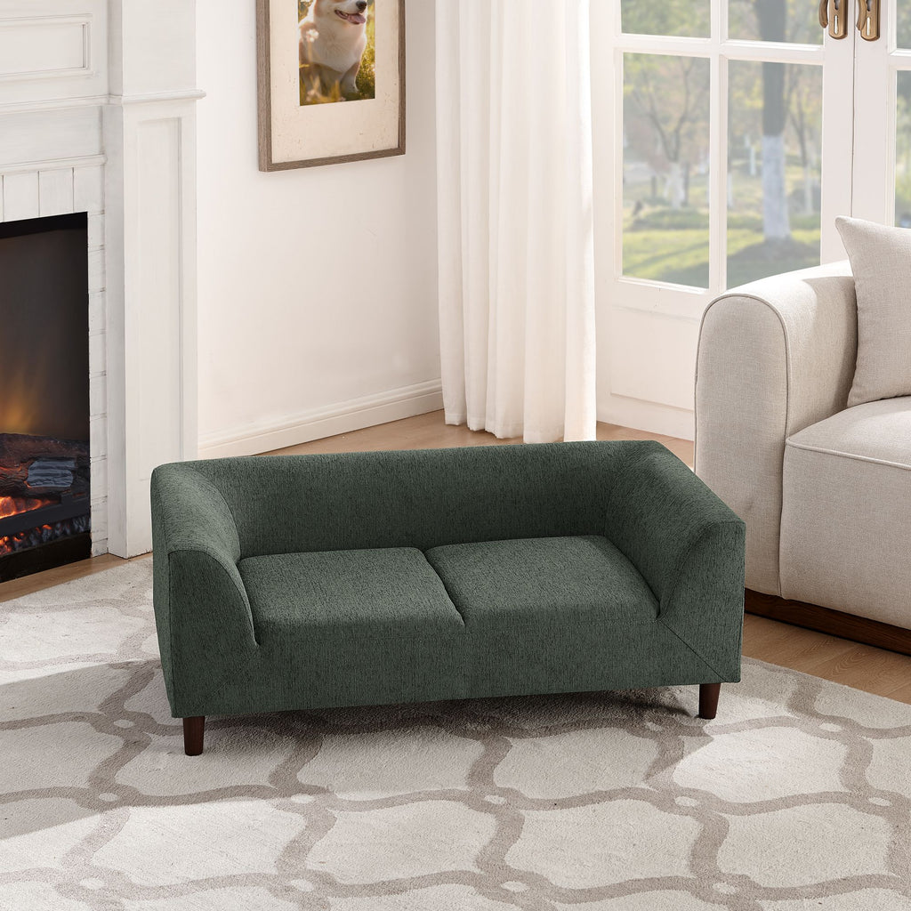 Give Your Pup Their Own Cozy Olive Green Sofa with Backrest & Armrests
