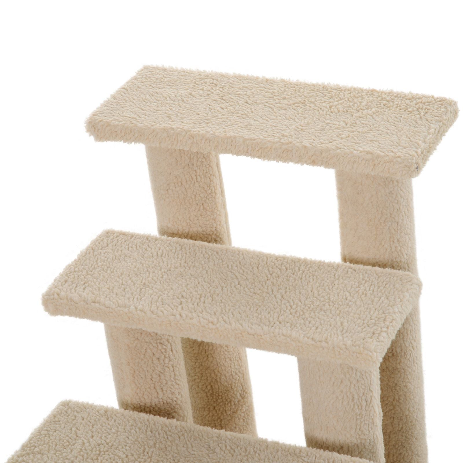 4-Step Carpeted Pet Stairs with Scratching Posts for Cats and Small Dogs