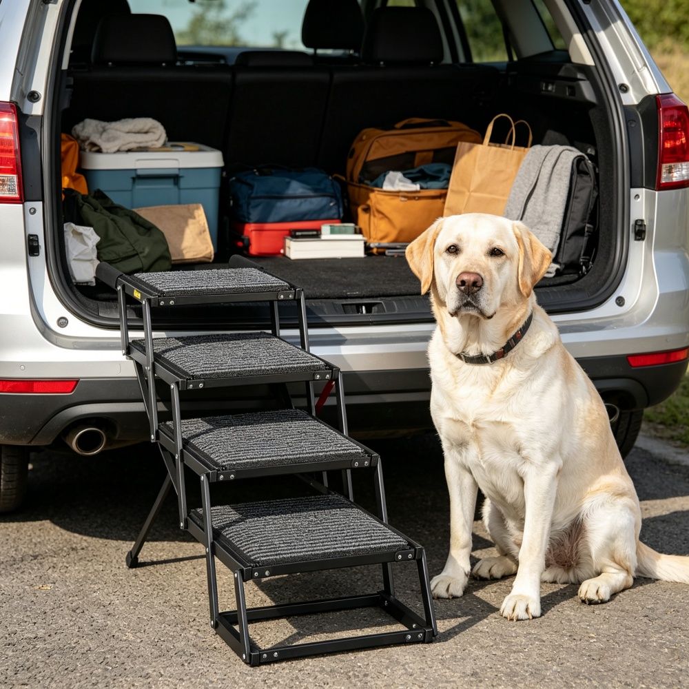 Pet Stairs with Adjustable Height for Outdoor