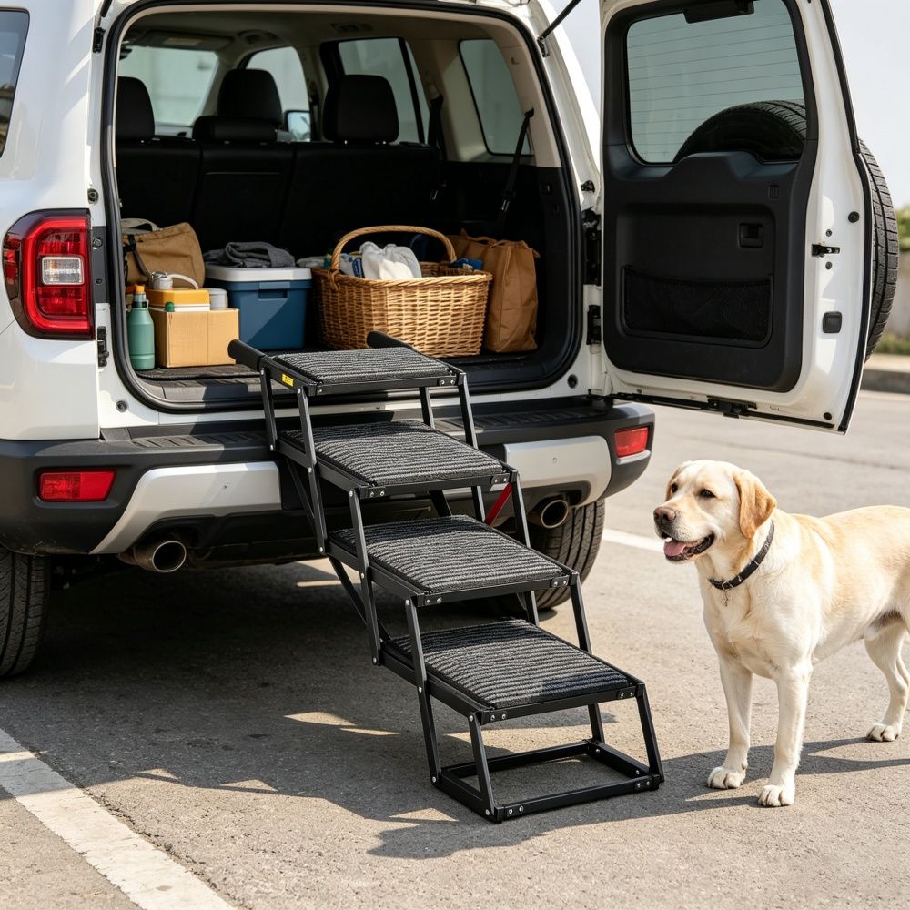 Pet Stairs with Adjustable Height for Outdoor