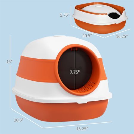 Enclosed Cat Litter Box with Air Freshener and Litter Grate