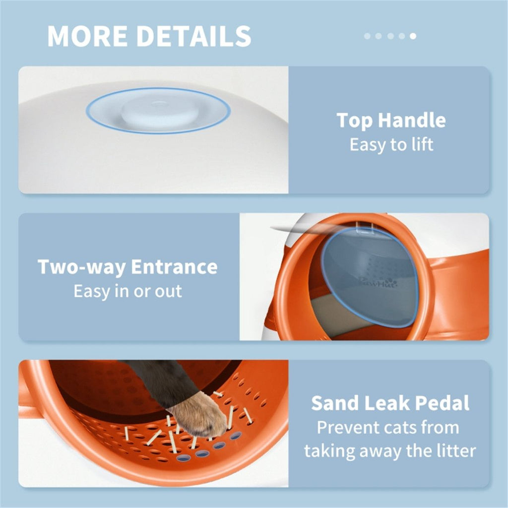Enclosed Cat Litter Box with Air Freshener and Litter Grate