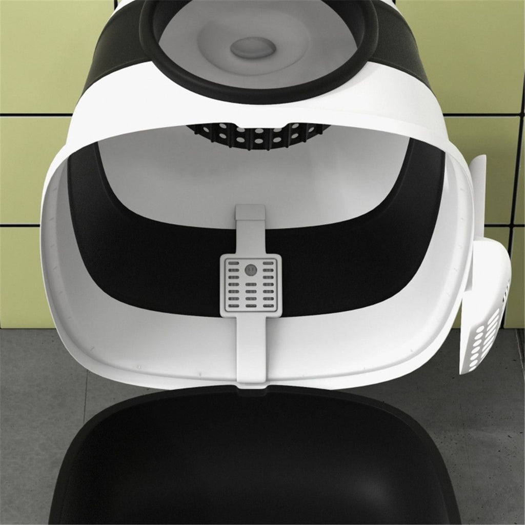 Enclosed Cat Litter Box with Air Freshener and Litter Grate
