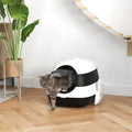 Enclosed Cat Litter Box with Air Freshener and Litter Grate