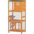 Three-Level Weatherproof Outdoor Cat Playpen with Wheels