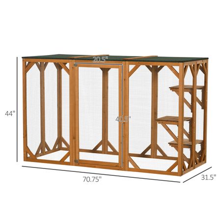 Multi-Level Cat Enclosure with Platforms and Wide Entry