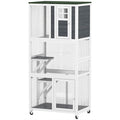 Weather-Protected Outdoor Cat Climbing Tower with Wheels