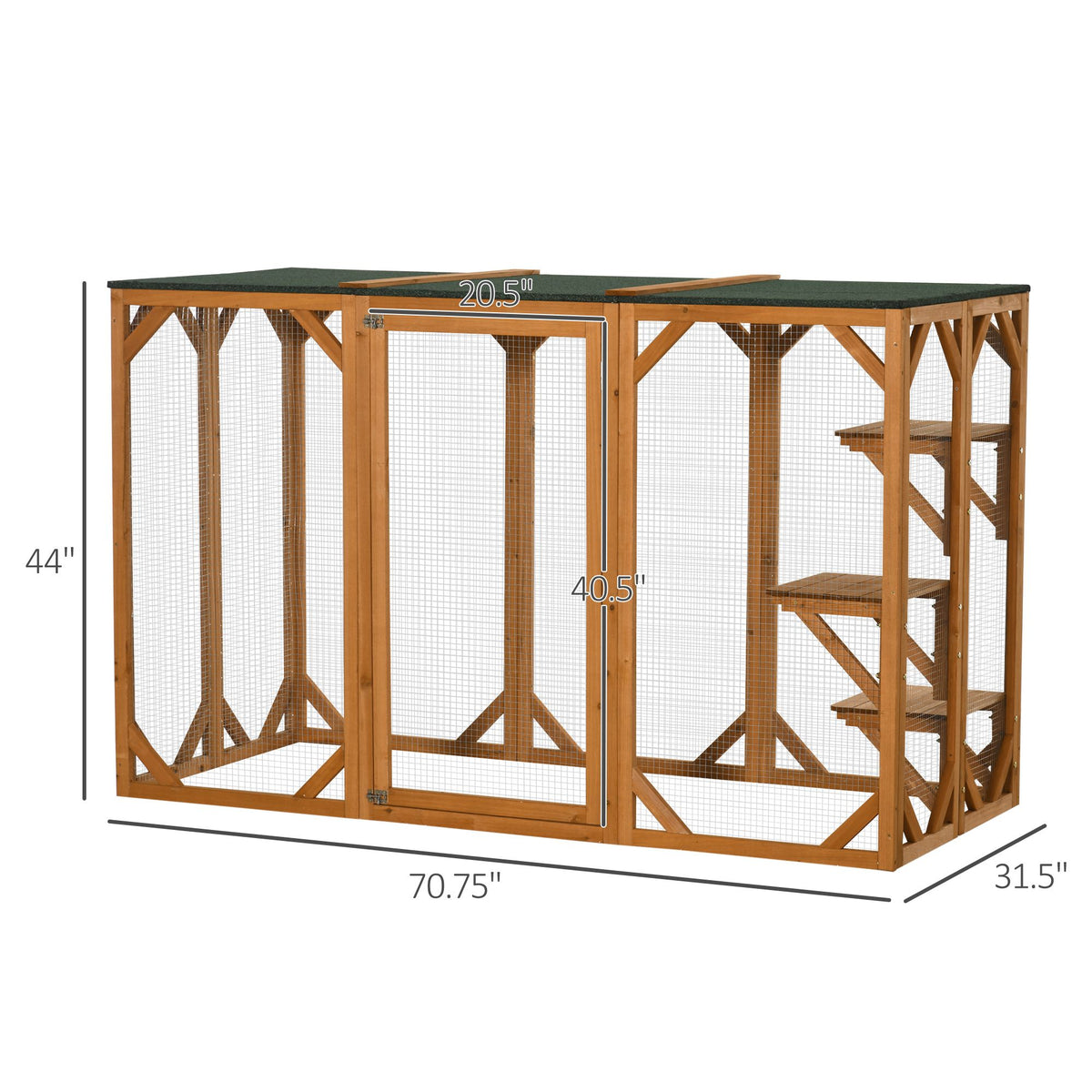 Multi-Level Cat Enclosure with Platforms and Wide Entry