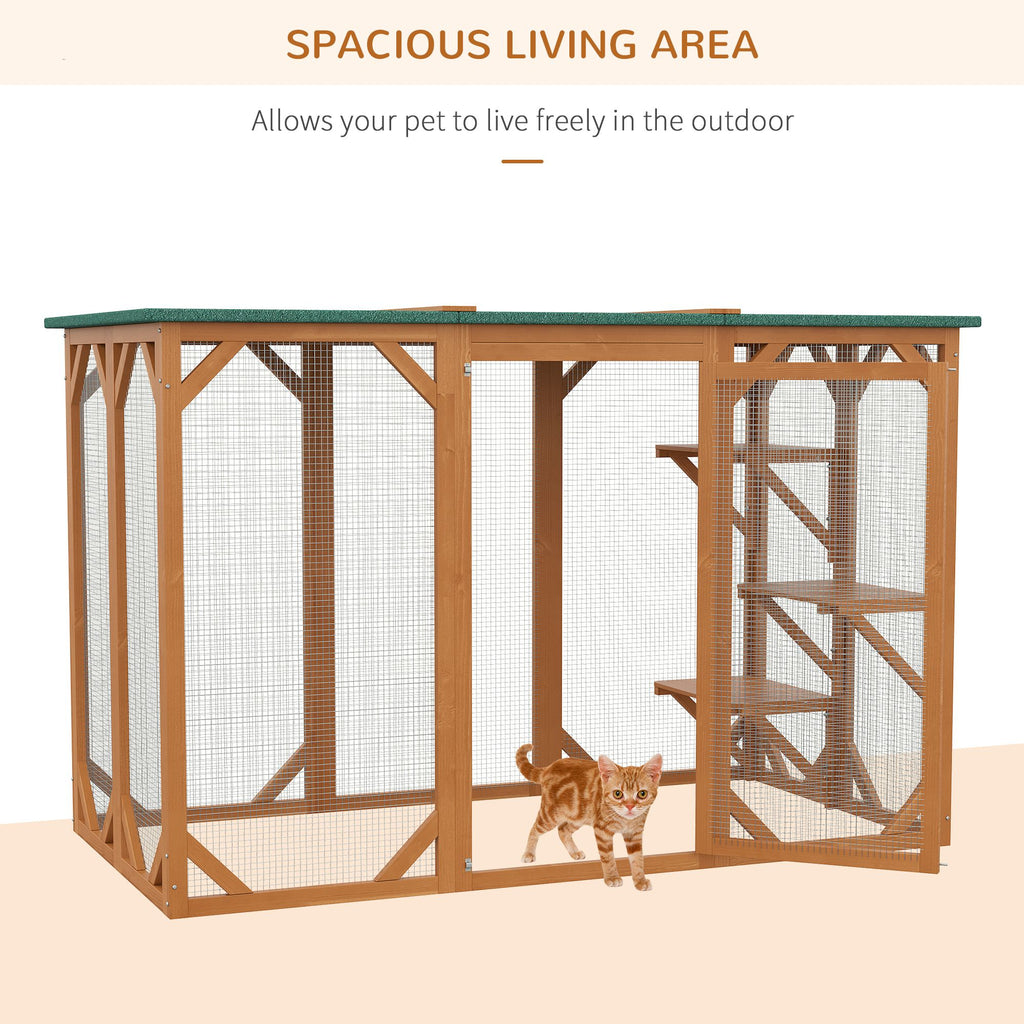 Multi-Level Cat Enclosure with Platforms and Wide Entry