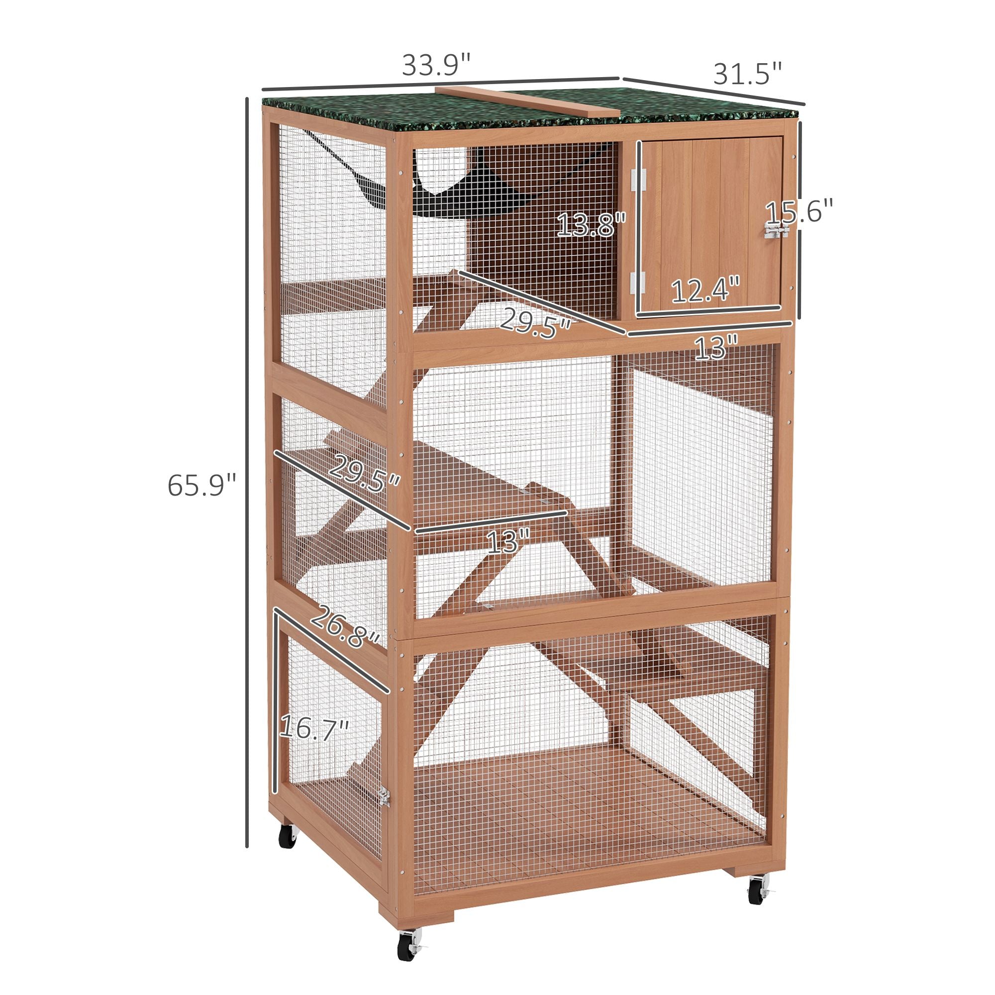Multi-Level Cat Climbing Tower with Ramp, Hammock, and Sleeping Box