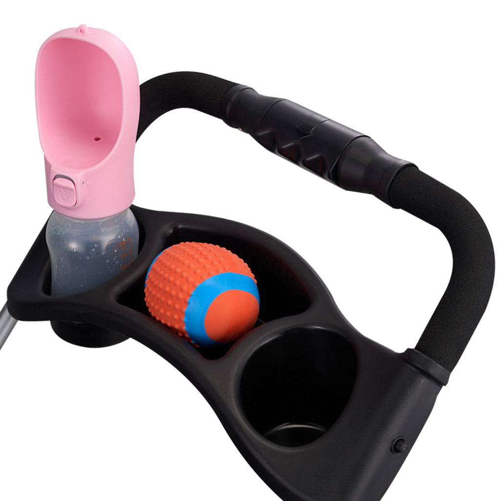 Foldable Pet Stroller with Detachable Carrier, Mesh Windows, and Brakes
