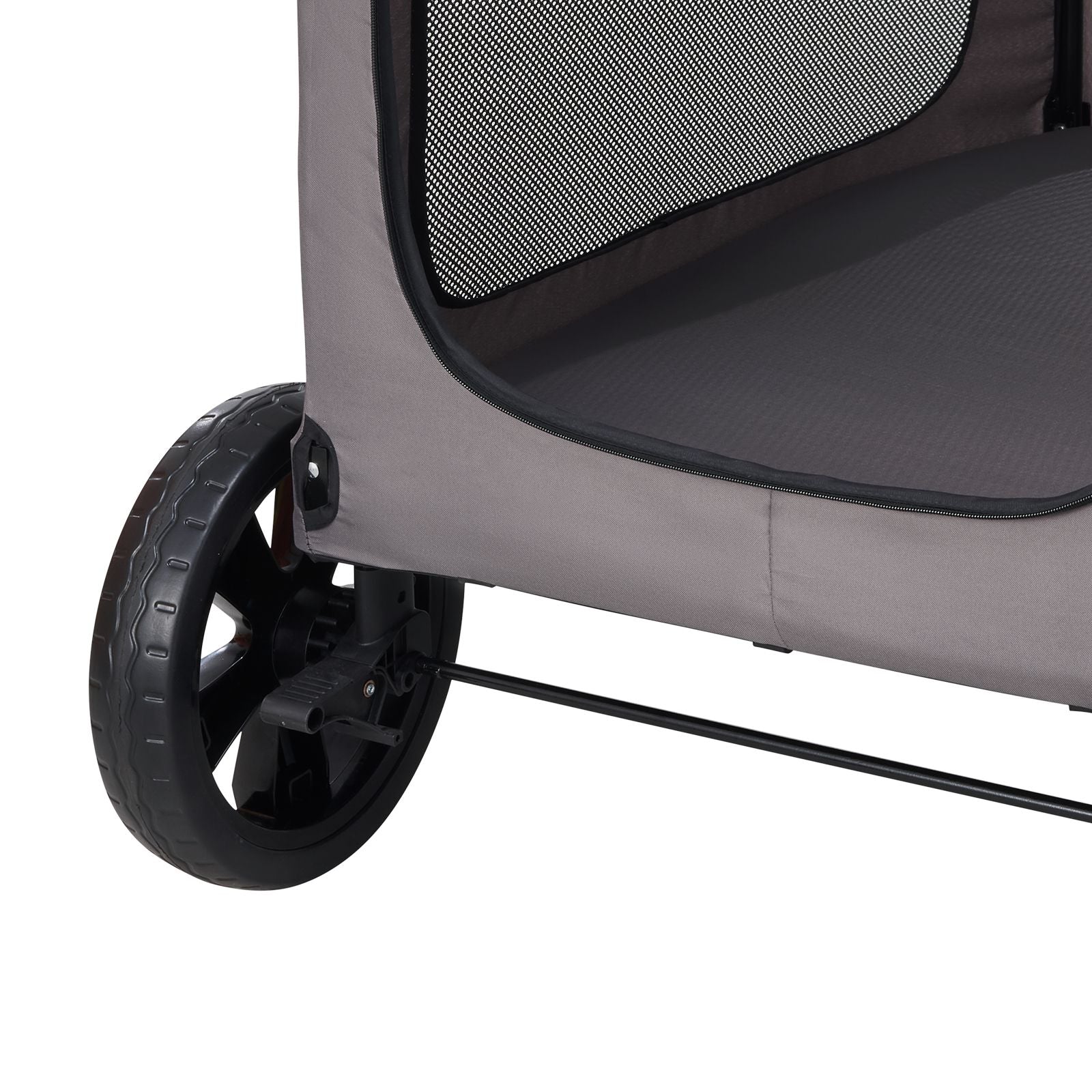 Pet Stroller, 4 Wheels Dog Stroller with Brakes, 160lbs Weight Capacity, Portable Puppy Stroller Carrier with Breathable Mesh Windows & Height-Adjustable Height, Animal Stroller for Cats & Dogs