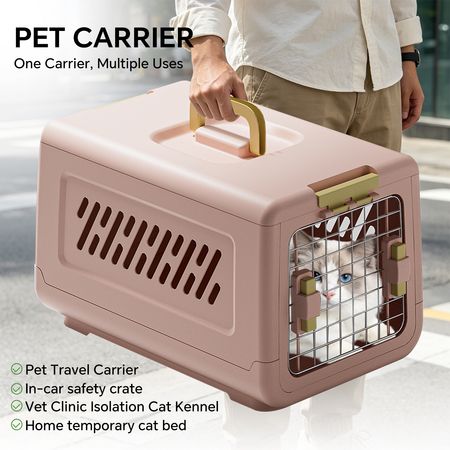 Pink Aviation Cat Litter Box with Handle – Spacious & Anti-Tracking