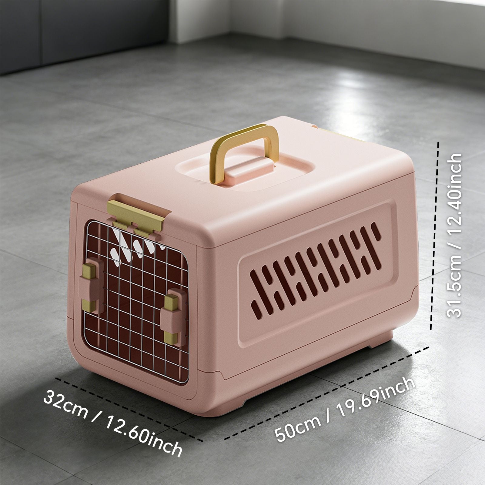 Pink Aviation Cat Litter Box with Handle – Spacious & Anti-Tracking