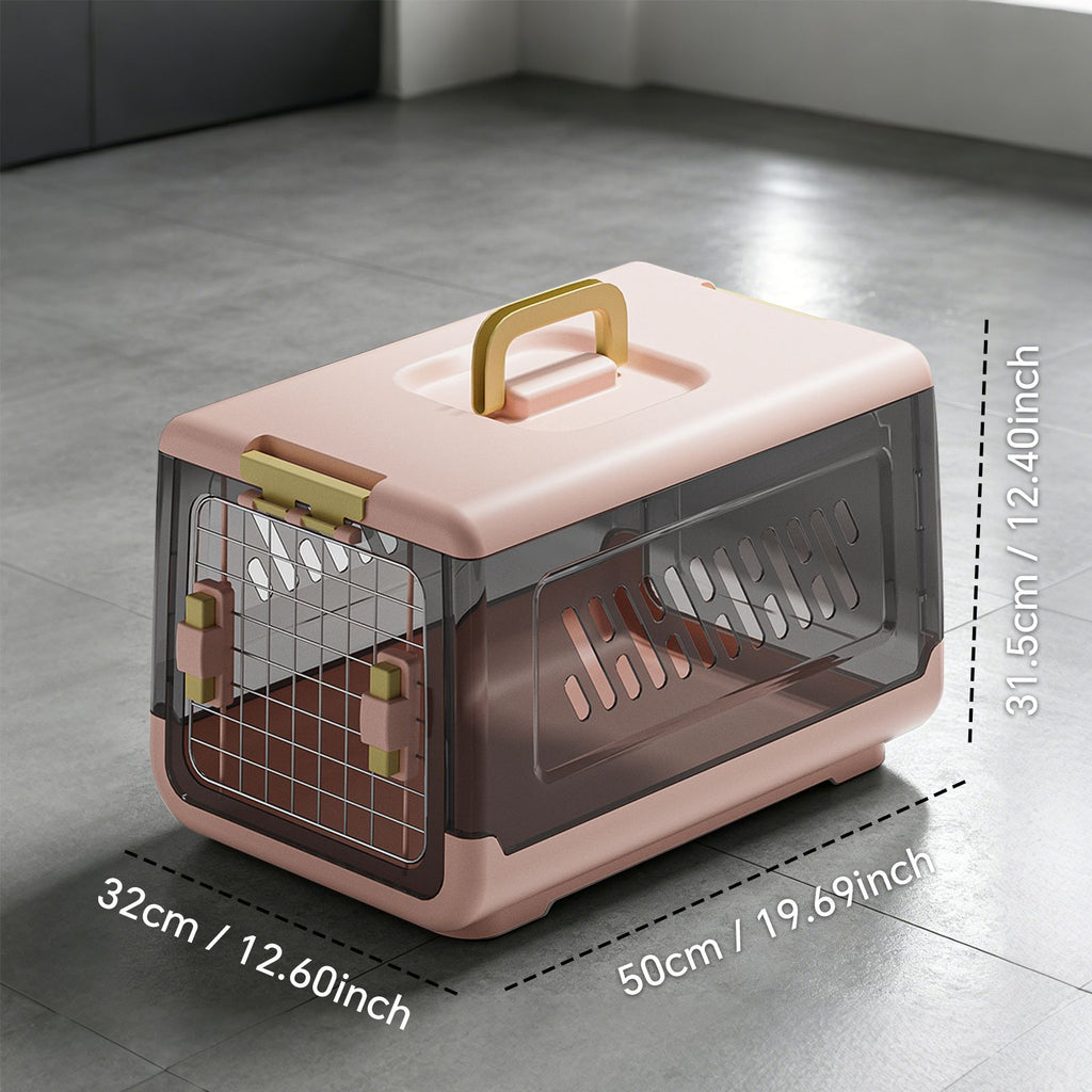 Pink Aviation Cat Litter Box with Handle – Spacious & Anti-Tracking