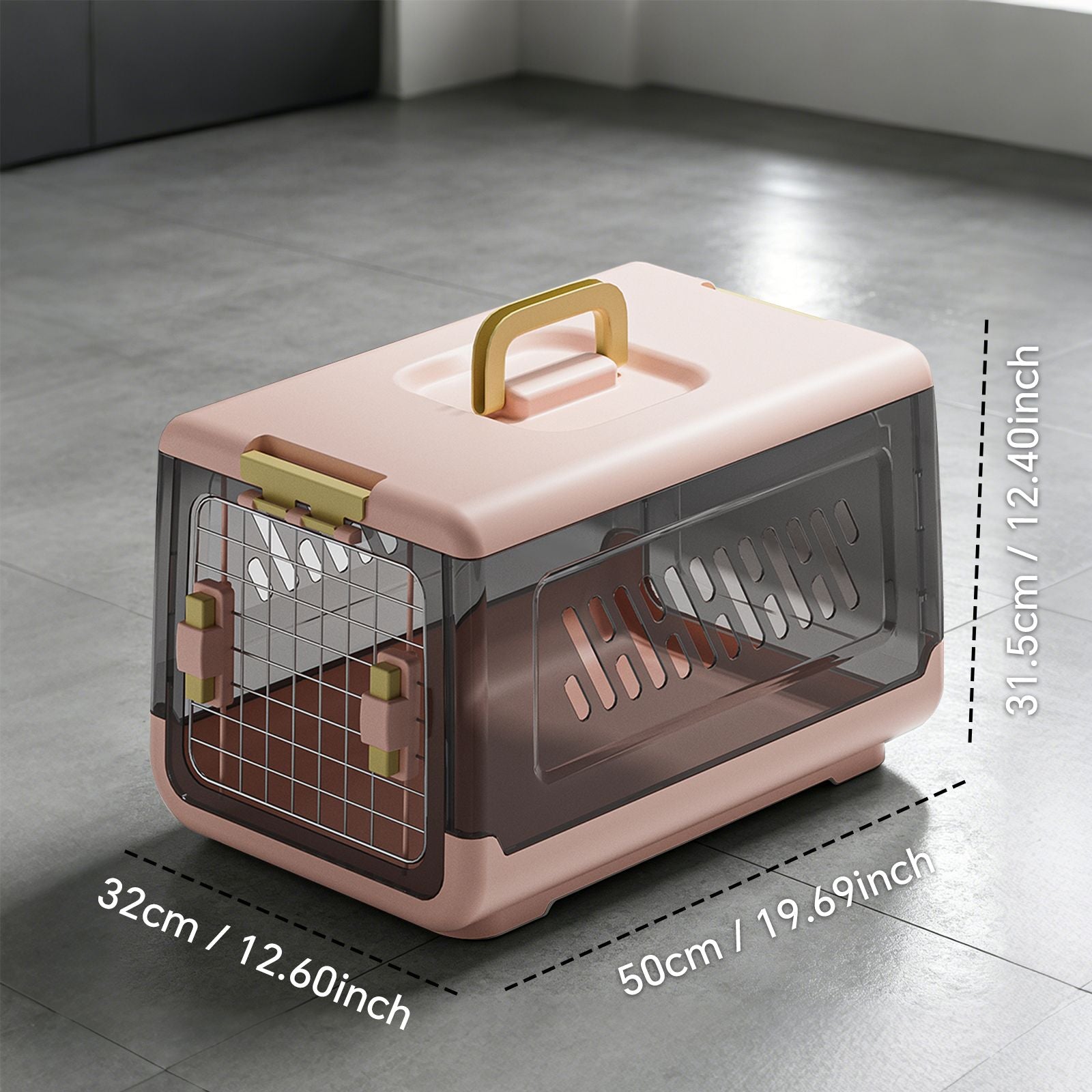 Pink Aviation Cat Litter Box with Handle – Spacious & Anti-Tracking