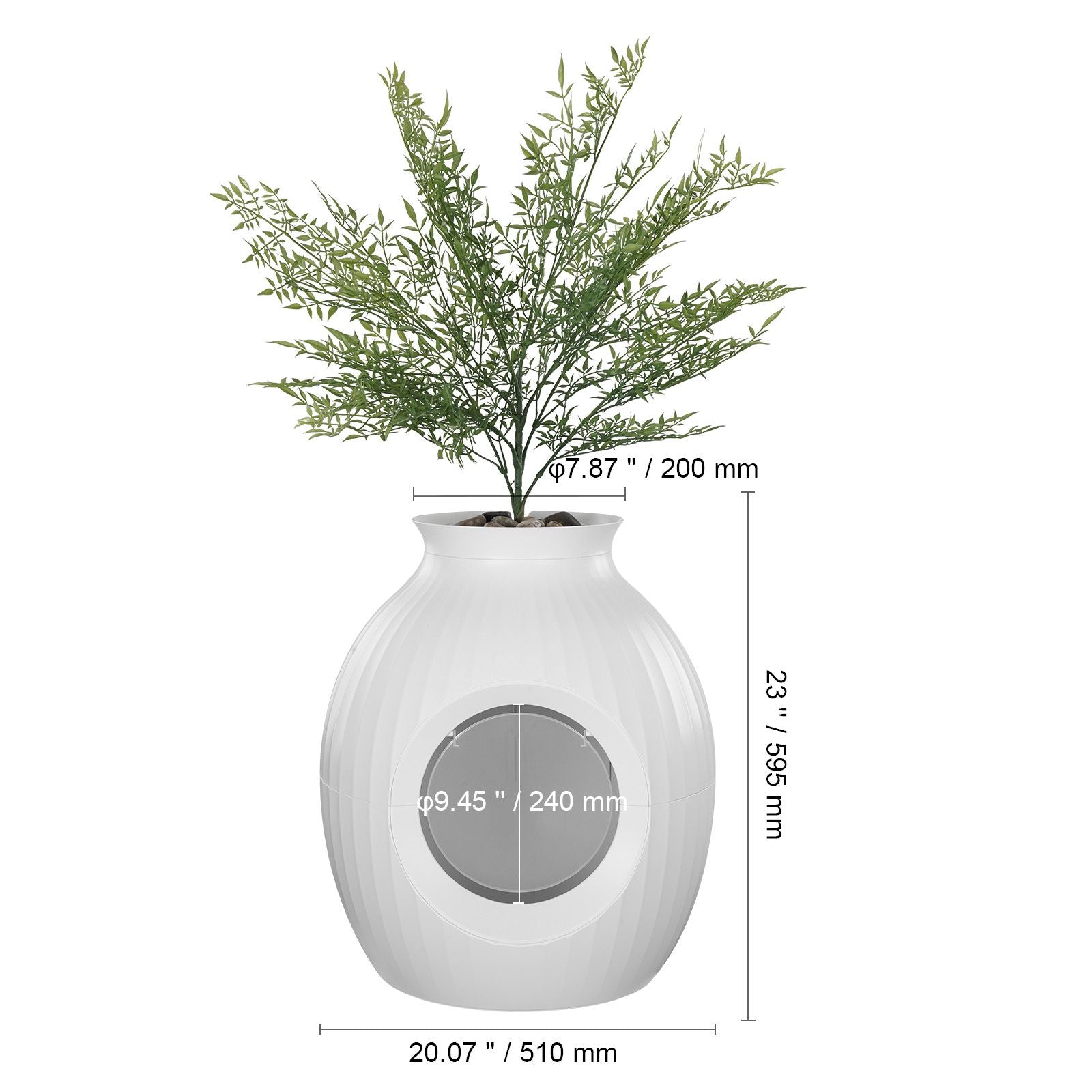 Plant Cat Litter Box, Smart Odor Control System, Hidden Cat Litter Box with 9.48 in Large Entrance, Lighting Decoration & Sturdy ABS Material, Fit for Living Room/Corner/Outdoor Pool/Patio
