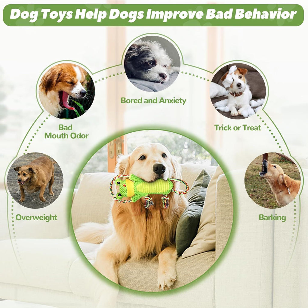 Plush Dog Toy with Crinkle Paper and Ropes – Interactive Fun for Medium to Large Dogs