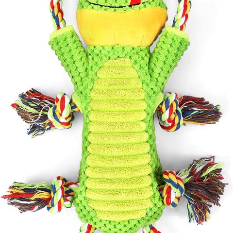 Plush Dog Toy with Crinkle Paper and Ropes – Interactive Fun for Medium to Large Dogs