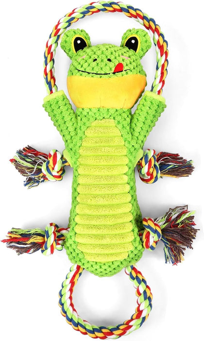 Plush Dog Toy with Crinkle Paper and Ropes – Interactive Fun for Medium to Large Dogs