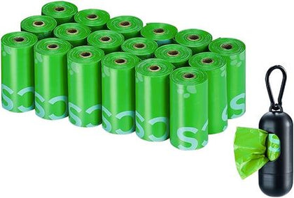 Lime Unscented Poop Bags with Leash Clip Dispenser – Mess-Free Walks