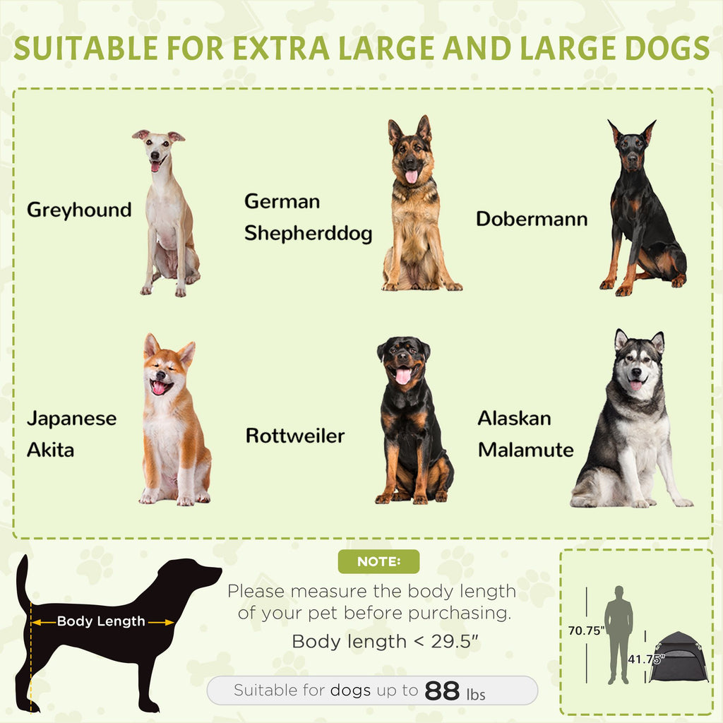 Pop Up Dog Tent for Extra Large and Large Dogs with Carry Bag, for Beach, Backyard, Home, Dark Gray