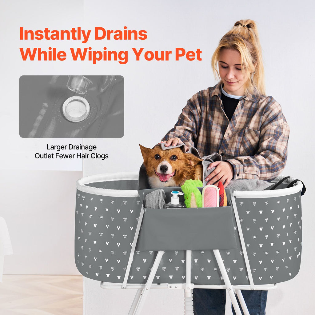 Bathe Your Pet Without the Back Pain – Foldable, Elevated Dog Bathtub