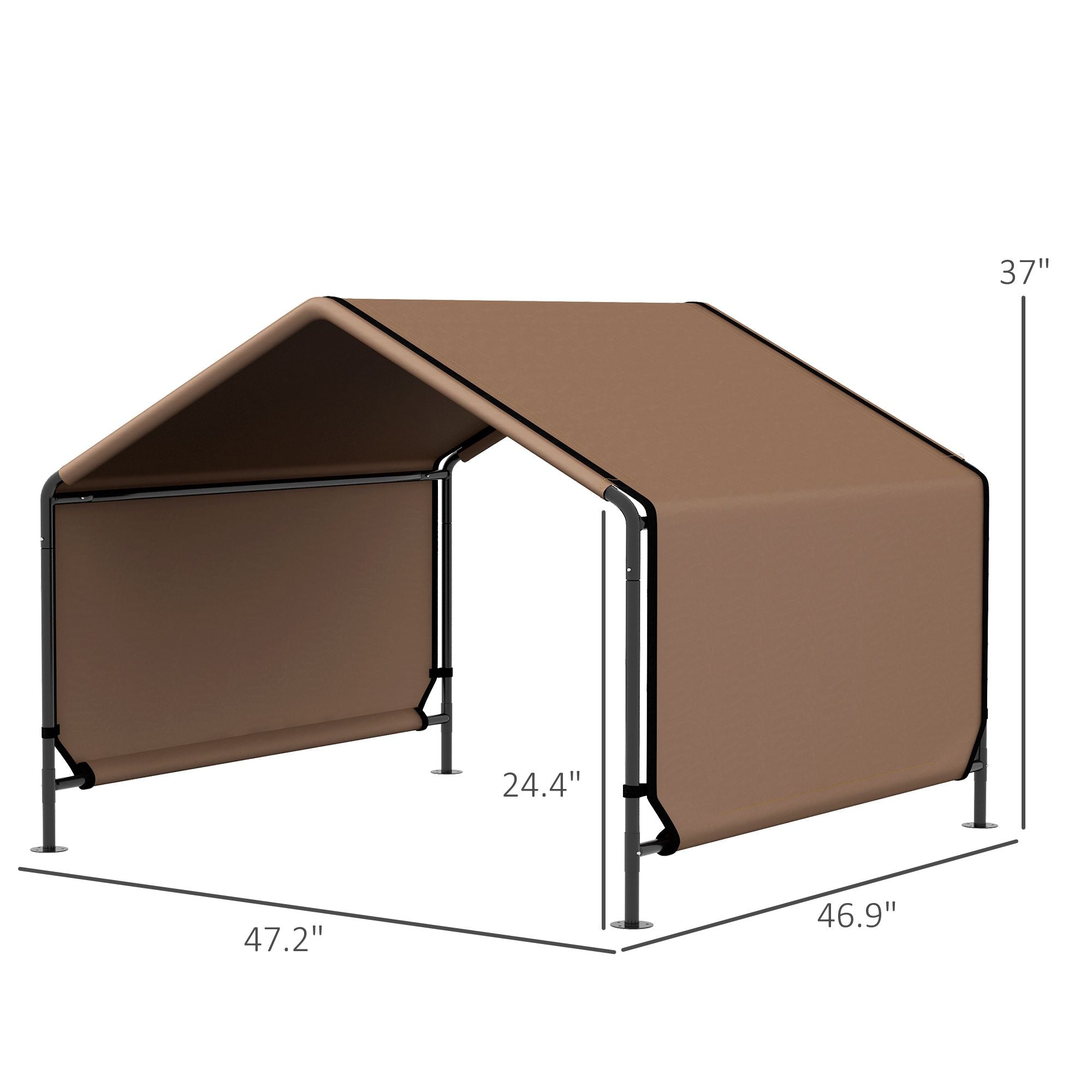 Portable Dog Tent Water Resistant for Outdoor Shade Protection, Brown