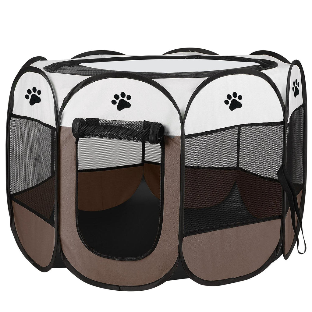 Portable Foldable Pet Tent Exercise Pen – Removable Zipper Top & Bottom, Water Resistant