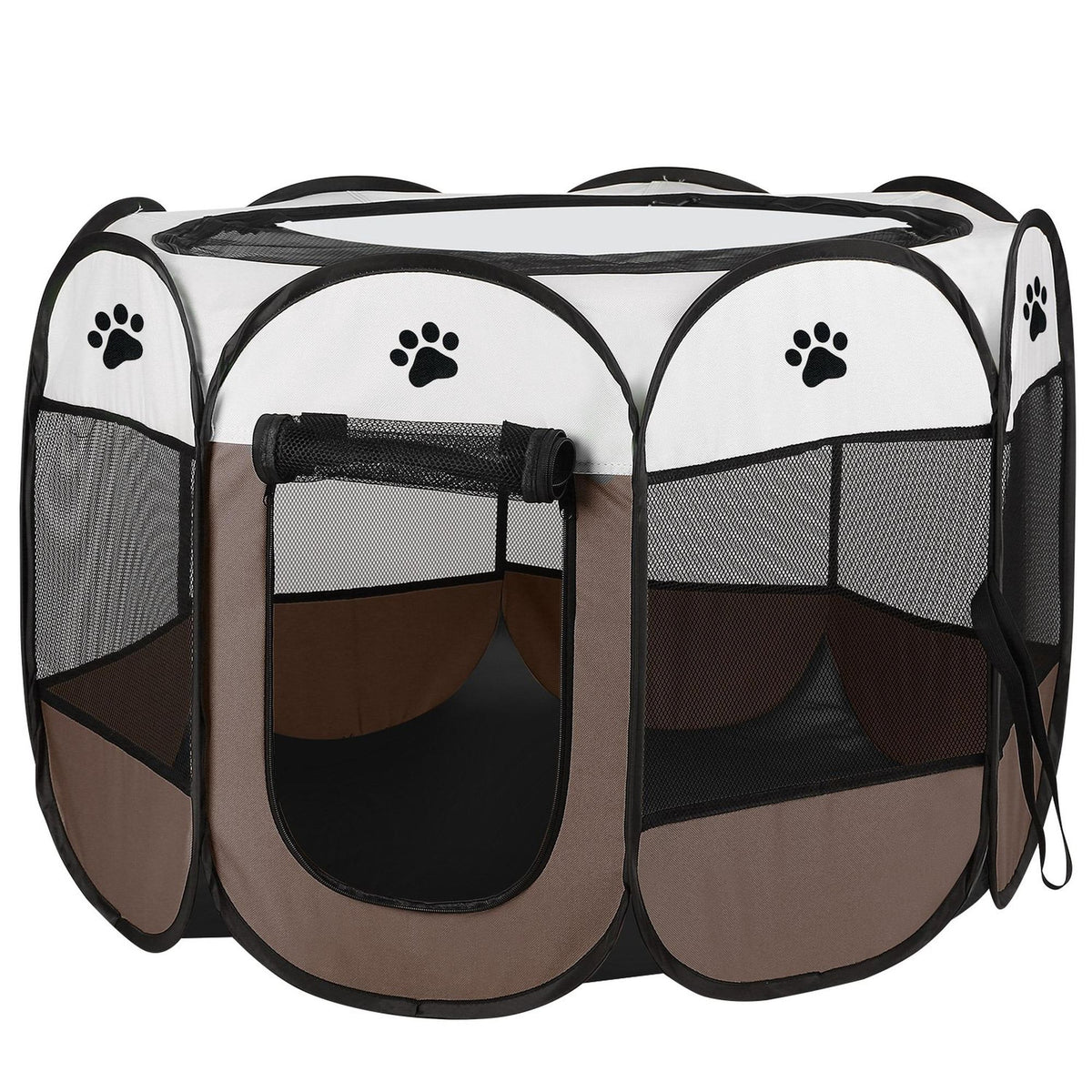 Portable Foldable Pet Tent Exercise Pen – Removable Zipper Top & Bottom, Water Resistant