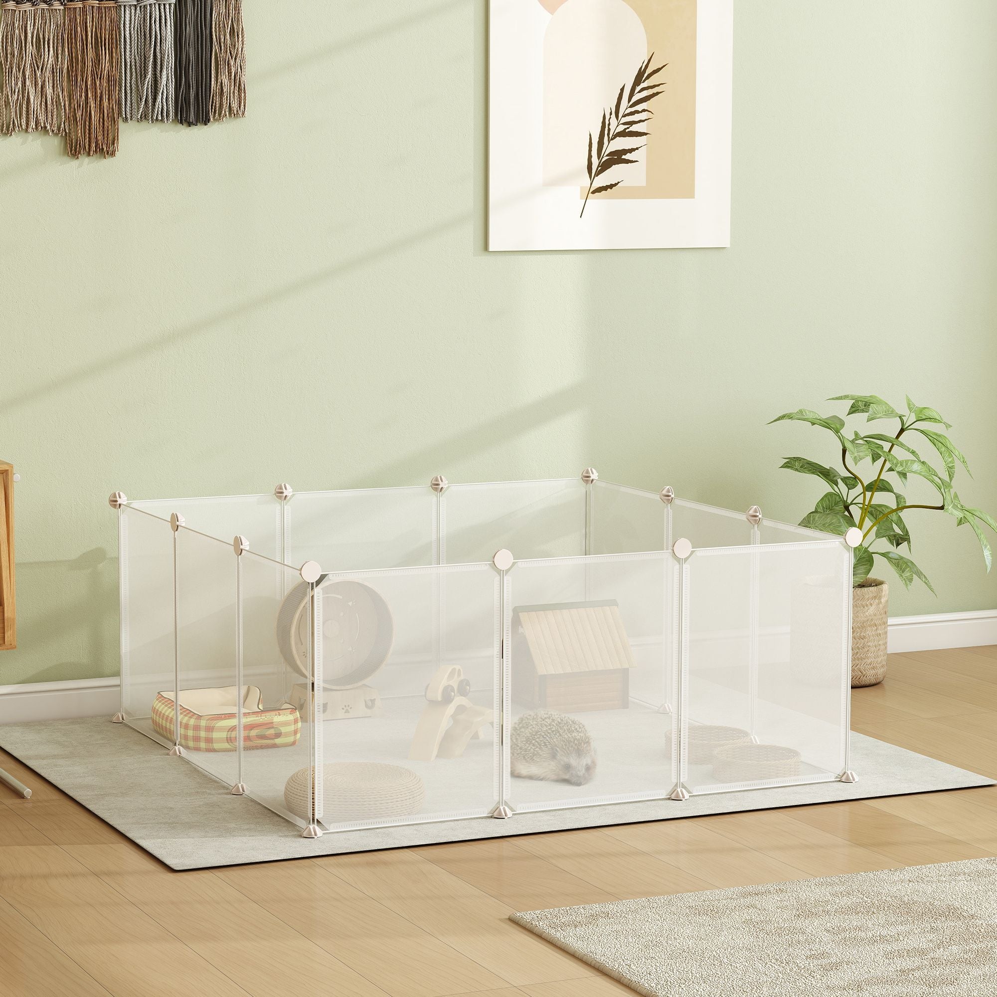 12-Panel DIY Pet Playpen for Bunnies, Chinchillas & Guinea Pigs