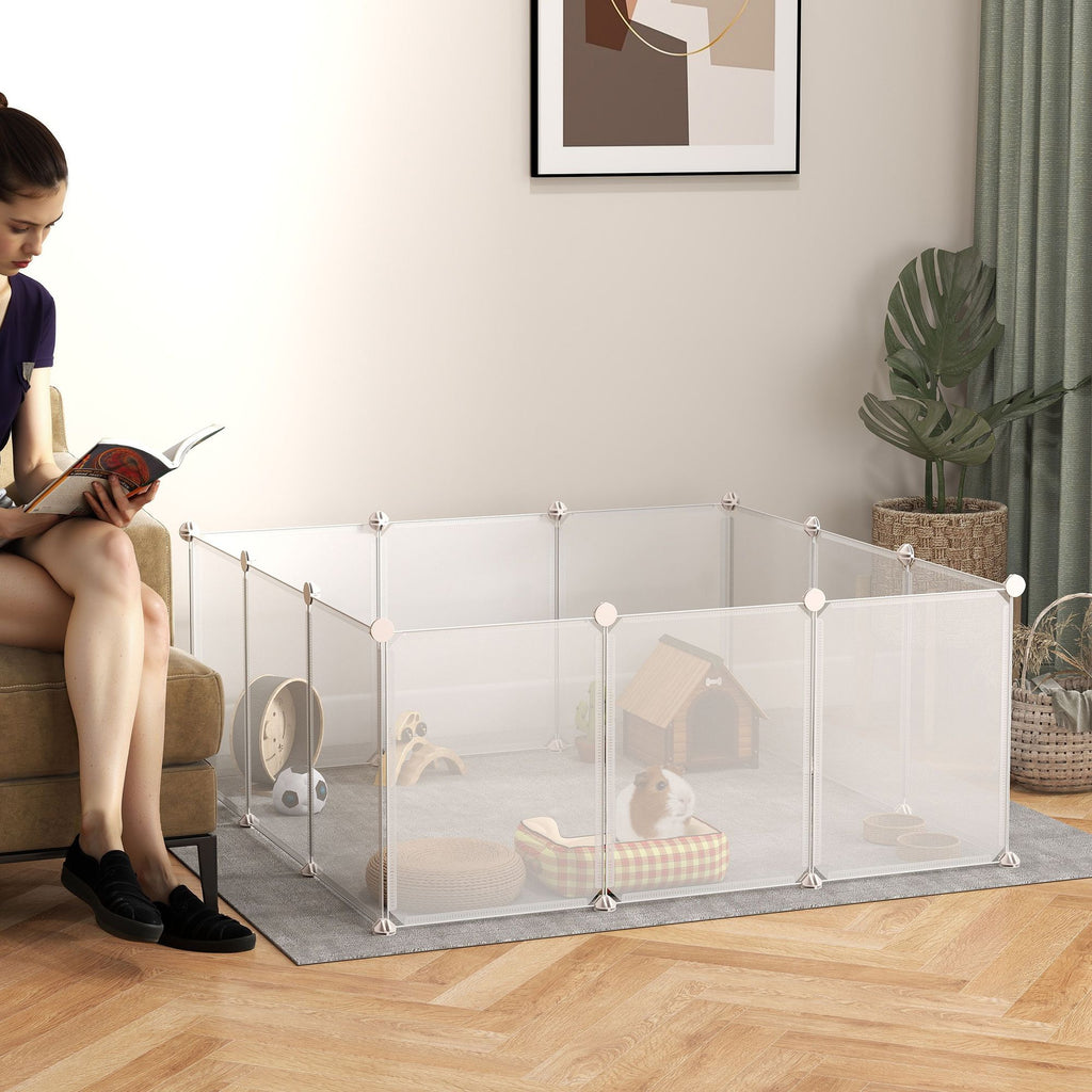 12-Panel DIY Pet Playpen for Bunnies, Chinchillas & Guinea Pigs