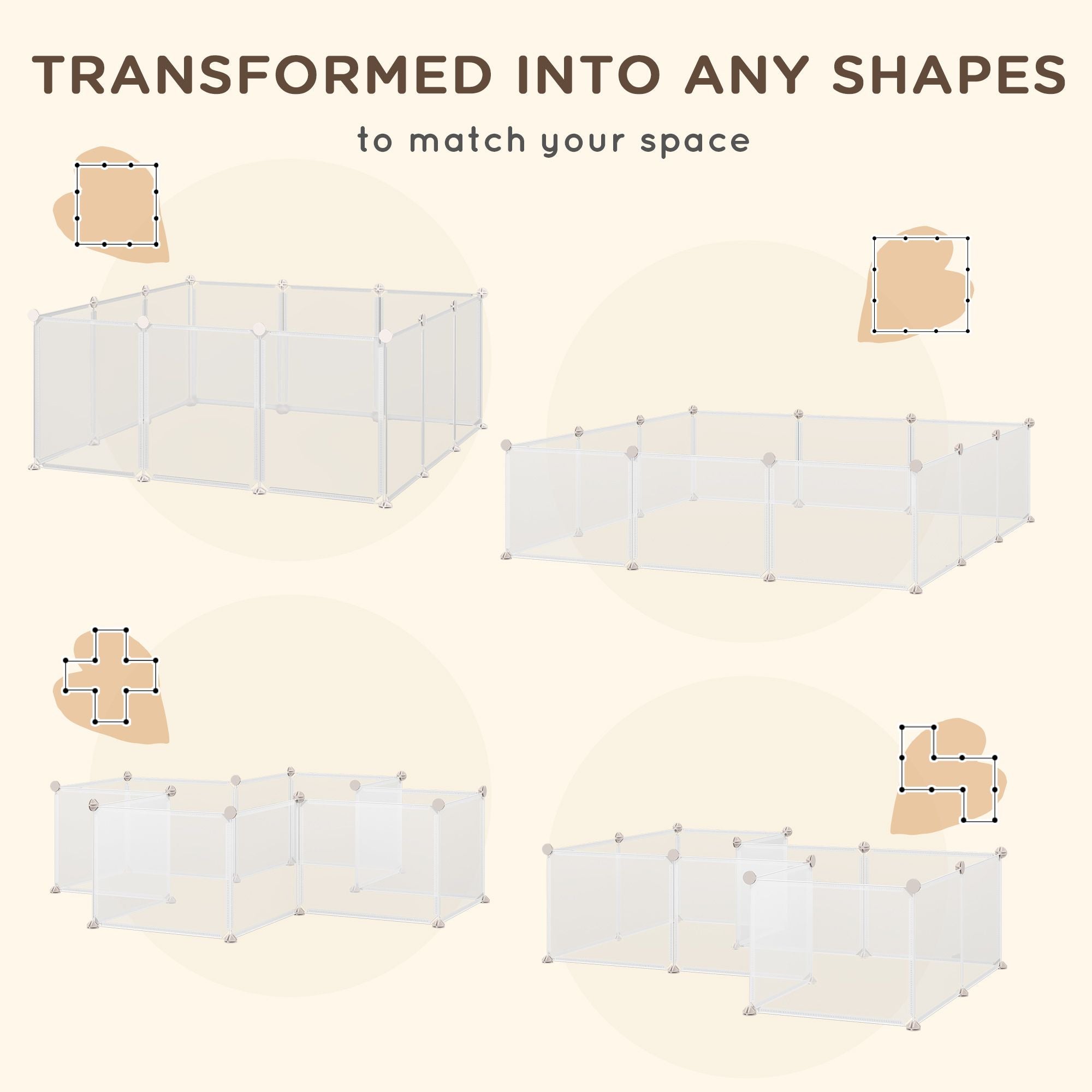 12-Panel DIY Pet Playpen for Bunnies, Chinchillas & Guinea Pigs