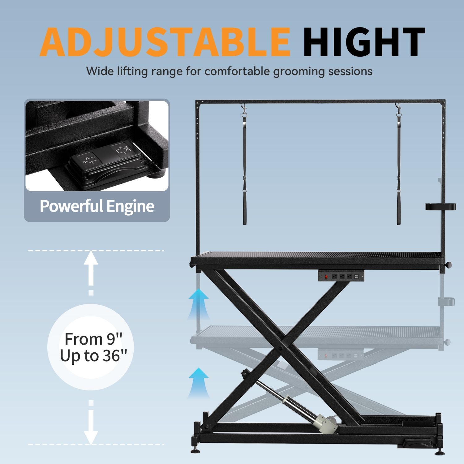 Professional Electric Dog Grooming Table – Height Adjustable & Anti-Slip