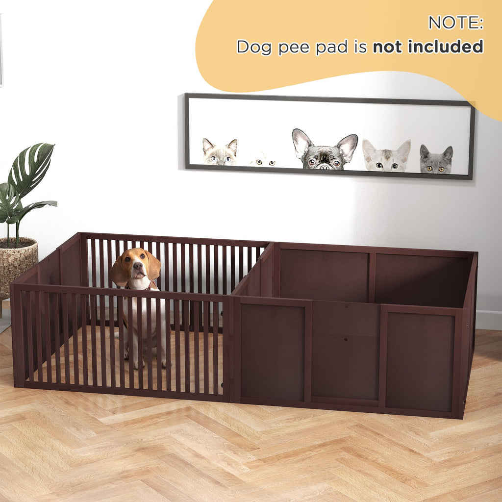 Two-Room Puppy Whelping Box with Removable Doors – PawHut