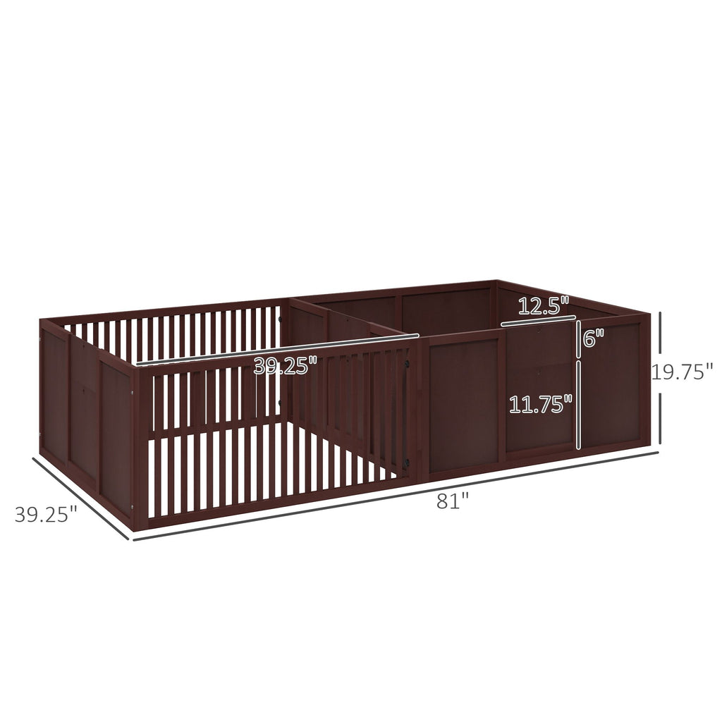 Two-Room Puppy Whelping Box with Removable Doors – PawHut