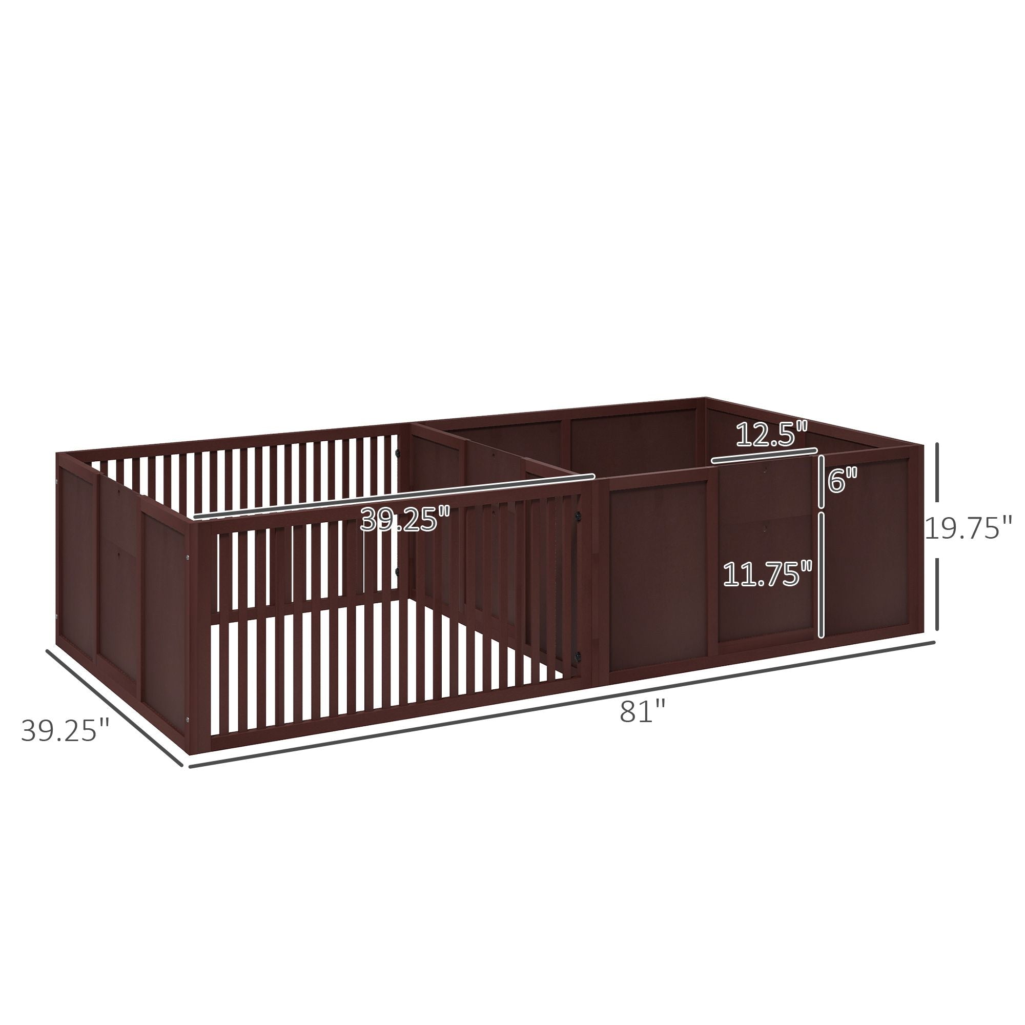 Two-Room Puppy Whelping Box with Removable Doors – PawHut