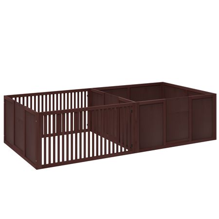 Two-Room Puppy Whelping Box with Removable Doors – PawHut