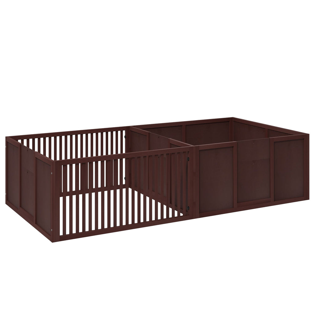 Two-Room Puppy Whelping Box with Removable Doors – PawHut