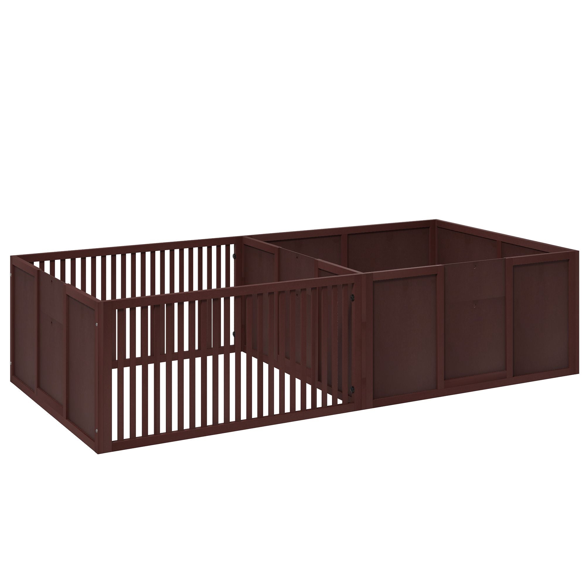 Two-Room Puppy Whelping Box with Removable Doors – PawHut
