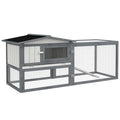 Spacious Outdoor Rabbit Hutch with Asphalt Roof & Safe Paint