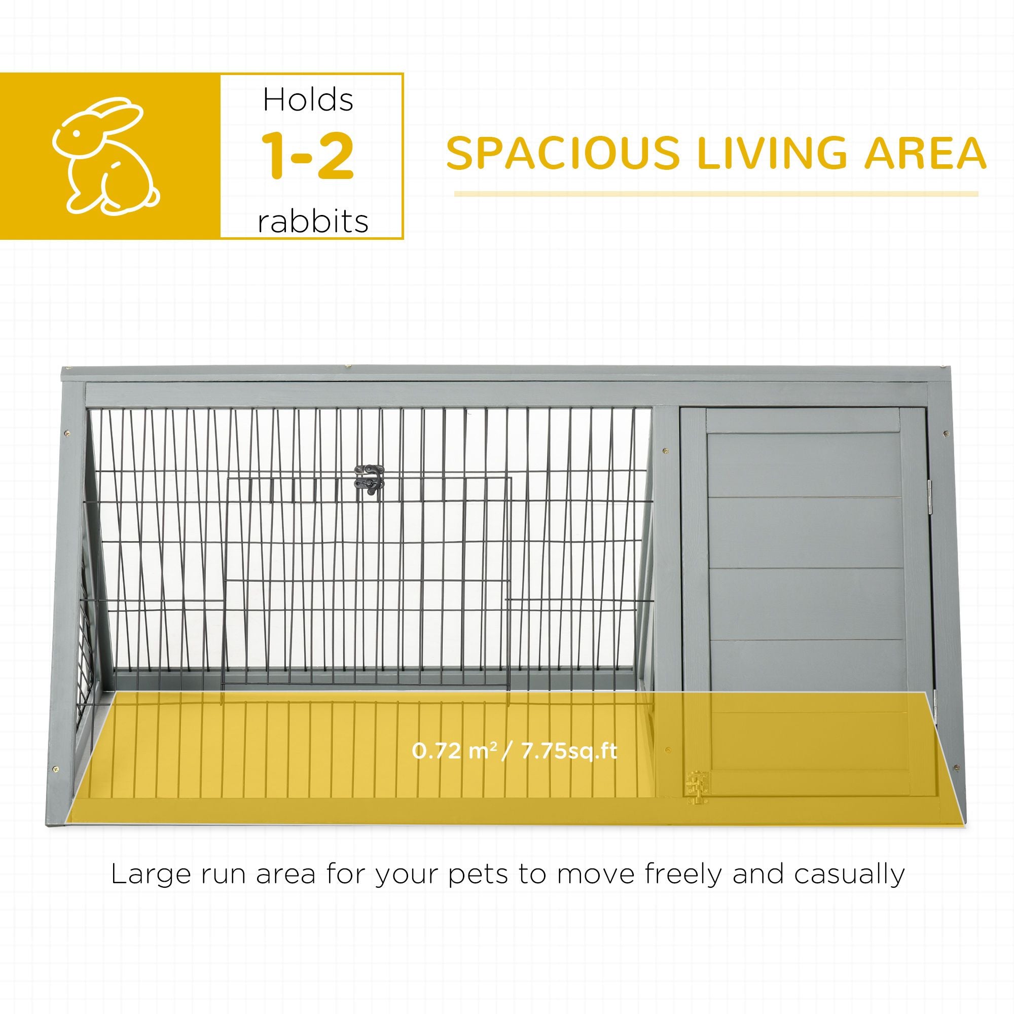 Portable furniture-style Rabbit Hutch with Outdoor Run and Ventilated Wire Enclosure