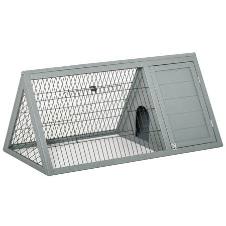 Portable furniture-style Rabbit Hutch with Outdoor Run and Ventilated Wire Enclosure