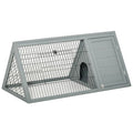 Portable furniture-style Rabbit Hutch with Outdoor Run and Ventilated Wire Enclosure