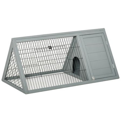 Portable furniture-style Rabbit Hutch with Outdoor Run and Ventilated Wire Enclosure